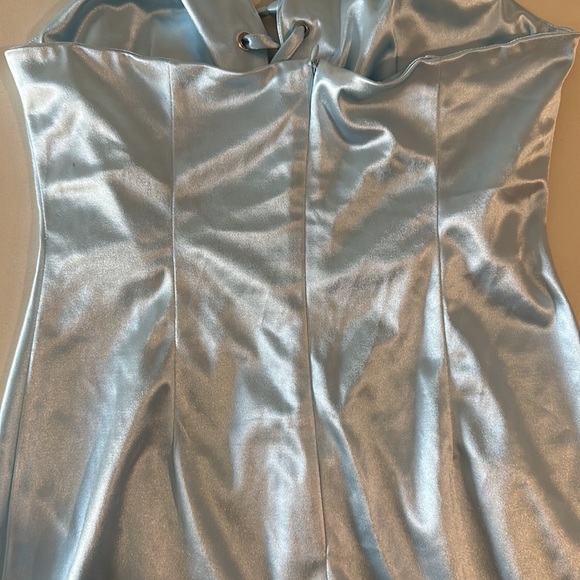 Baby blue satin dress NWOT - Picture 4 of 4